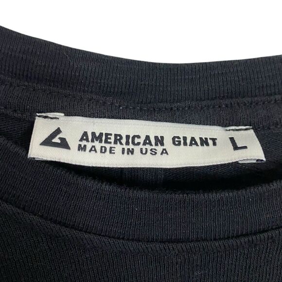 American Giant Shirt Womens Large Black Premium Slub Crew Long Sleeve Tee NEW - Picture 3 of 7